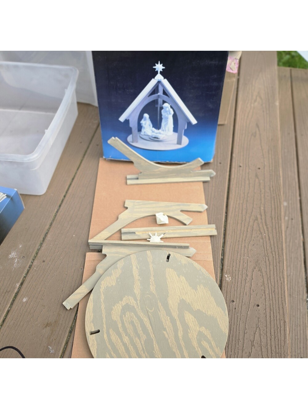 Avon Nativity Collectible Wooden Display Stand Vtg 1988 6093AV